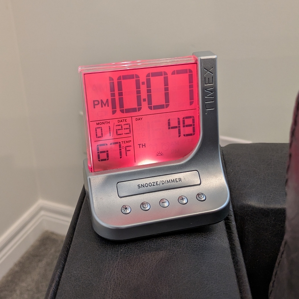 Timex Silver Digital Alarm Clock